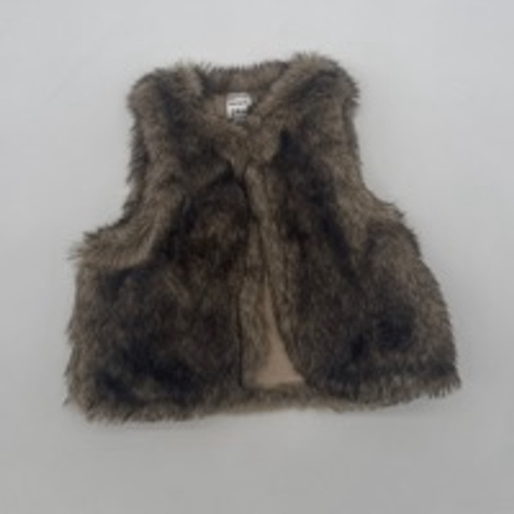 Girls Carter's Vest Size 24M Brown Faux Fur